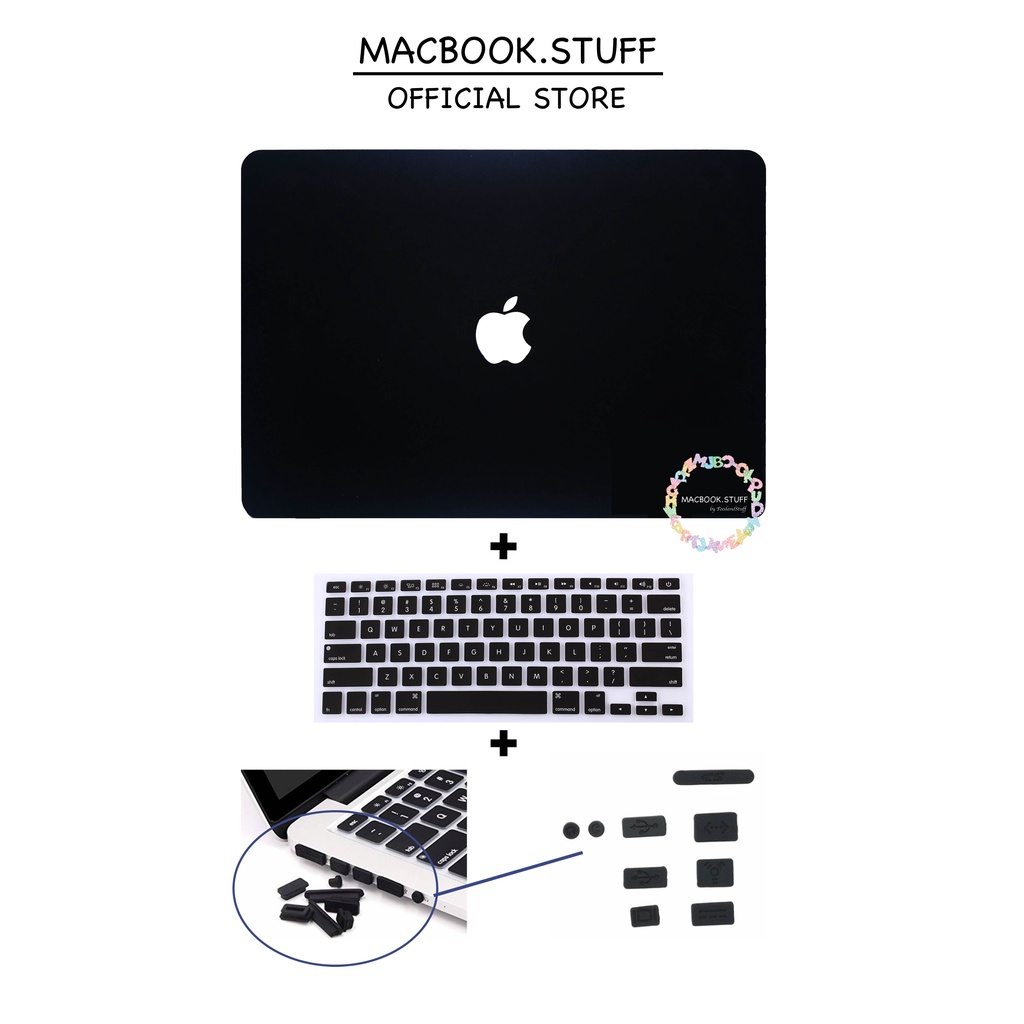 PAKET MACBOOK MATTE CASE KEYBOARD DUSTPLUG NEW AIR PRO M1 11 12 13 15 16 CD DVD ROOM / TOUCHBAR