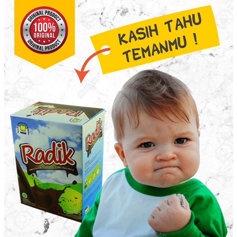 

Natural Radik GM Susu Kambing Bubuk Plus Krim Nabati Radix Rasa Coklat / NASA Original / BPOM