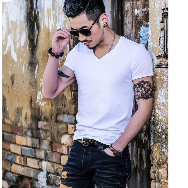 ✥ Kaos V Neck Pria Polos Murah M L XL XLL ♖