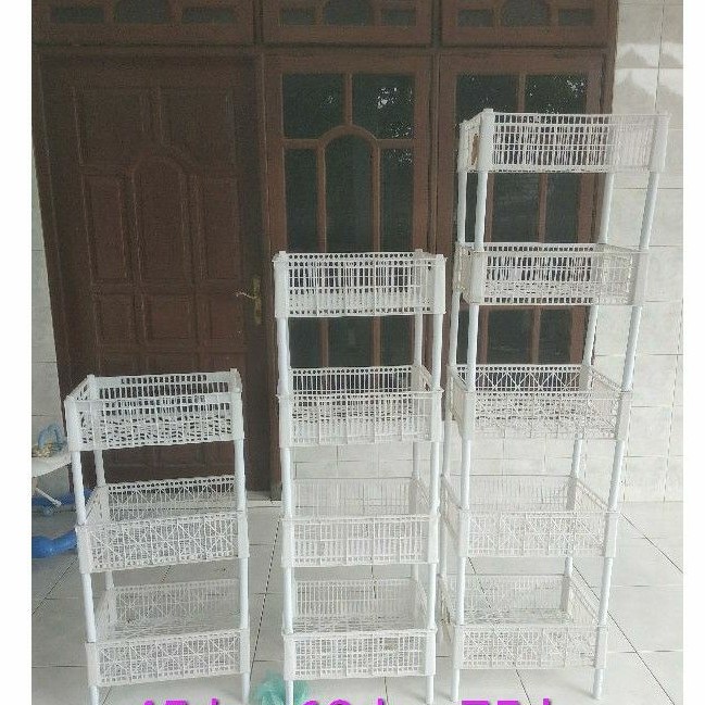 (gojek) rak keranjang plastik serbaguna dari keranjang bekas anggur dan jeruk