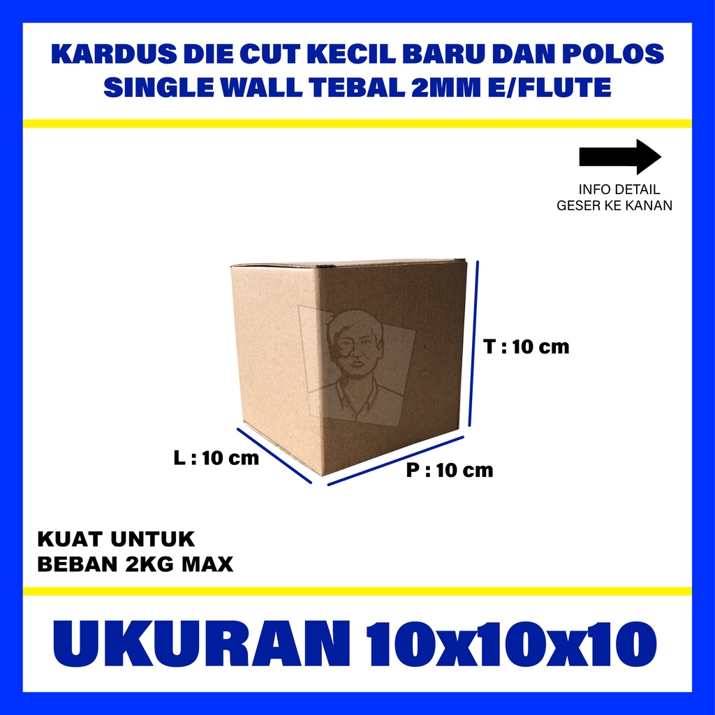 

Kardus Box Karton Polos Die Cut Uk 10x10x10