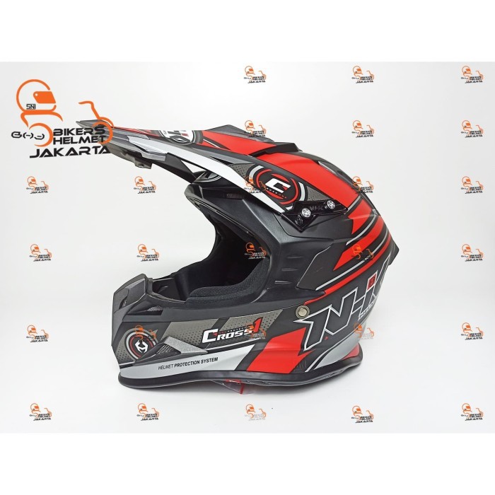 NHK HELM CROSSONE SPACE BLACK RED DOFF TRAIL MOTO CROSS - M