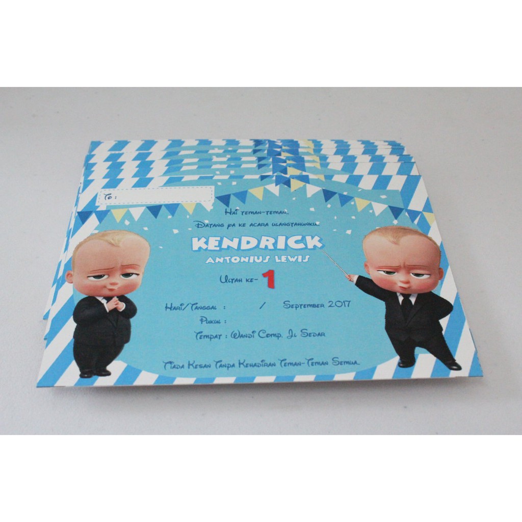 undangan baby boss / undangan custom baby boss / invitation baby boss