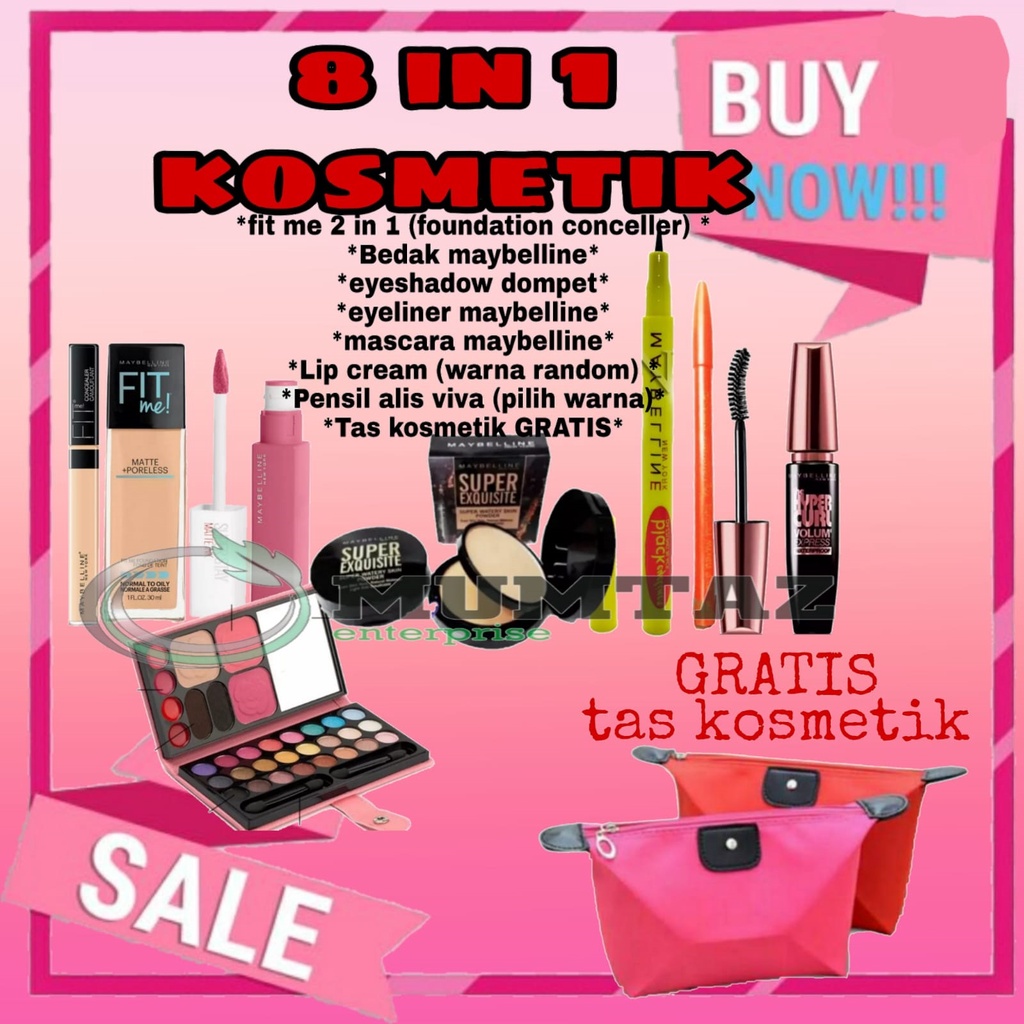 maybeline paket make up murah hemat fondation maybelline  8 in 1