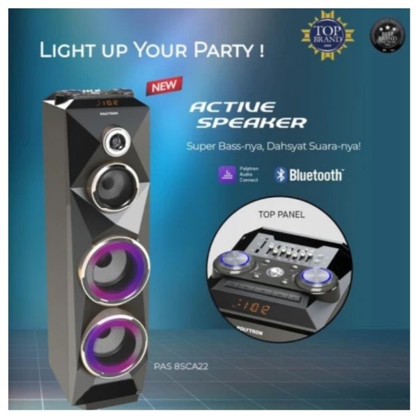 POLYTRON SPEAKER ACTIVE PAS-8SCA22 SINGLE SPEAKER BLUETOOTH USB MIC INPUT