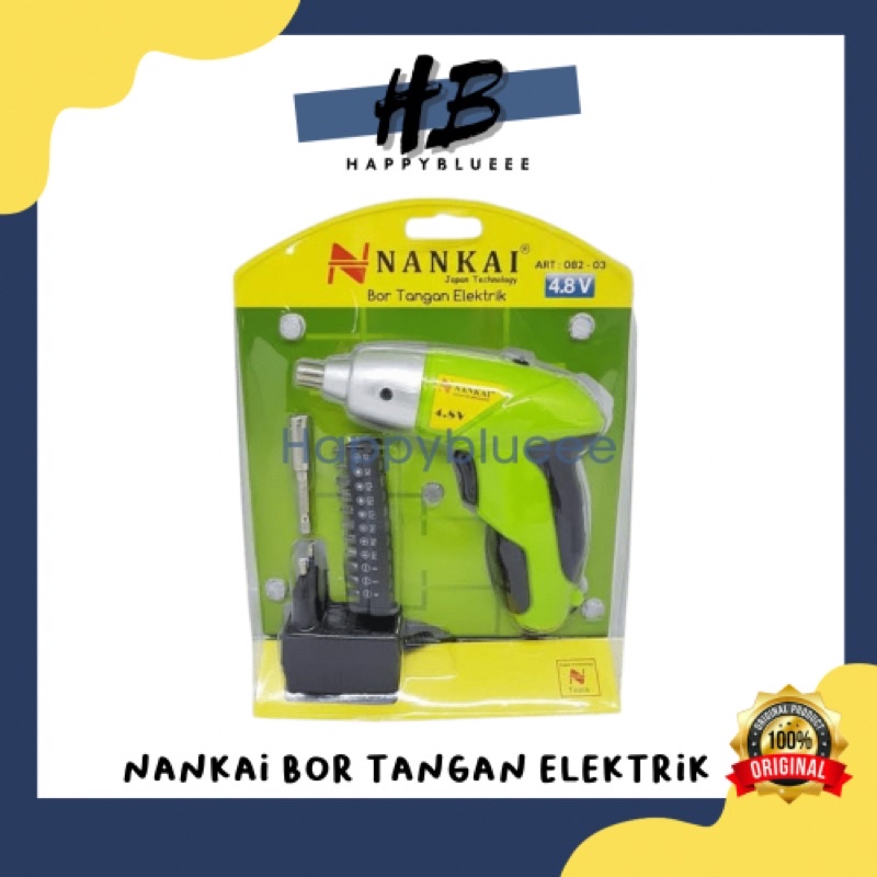 NANKAI BOR TANGAN ELEKTRIK / BOR TANGAN NANKAI TANPA KABEL / BOR CORDLESS OBENG BATERAI / BOR TANGAN