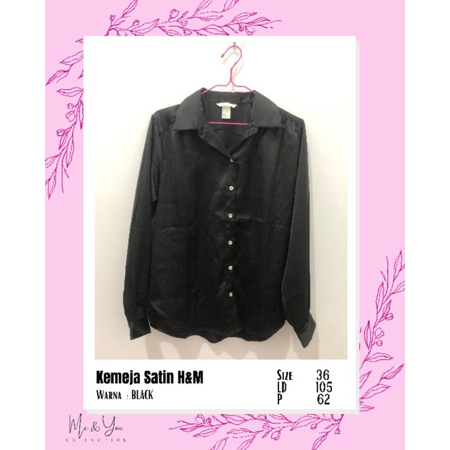 Kemeja Hitam Satin H&M