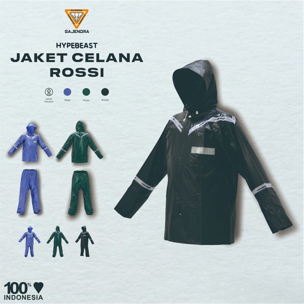 Jas Hujan Rossi Jaket Celana Hypebeast Exclusive