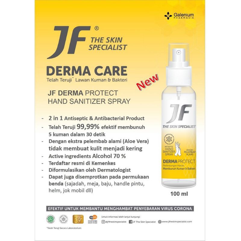 JF Derma Protect Hand Sanitizer Spray 100ml