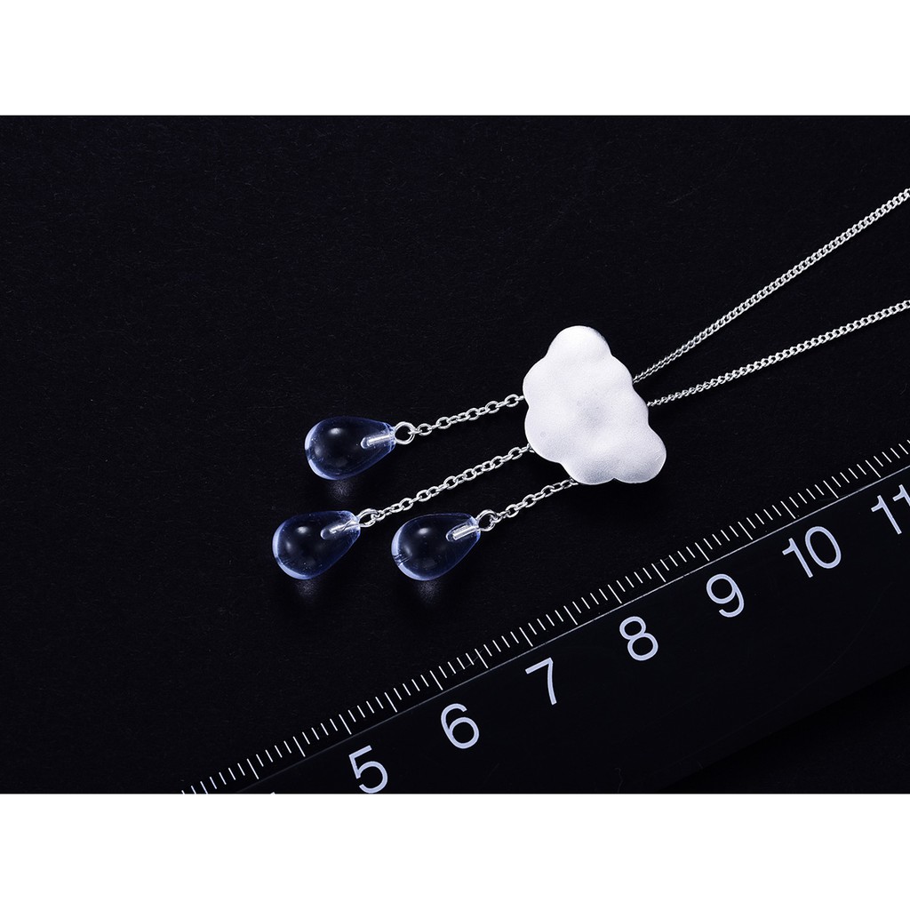 SERI SERI Kalung Wanita Perak 925 Asli Rain Cloud Sterling Silver Necklace Awan Hujan Lucu