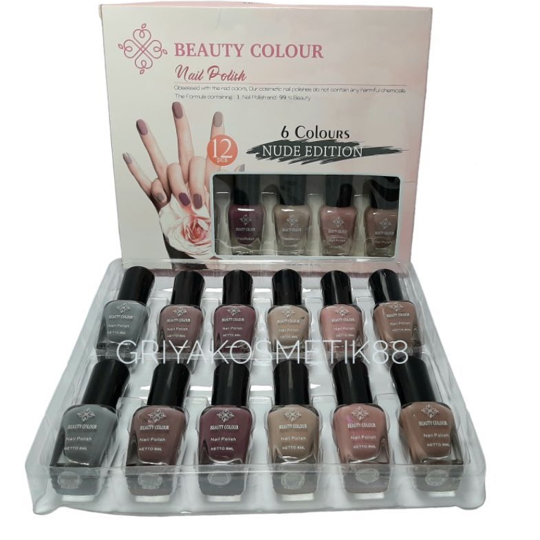 KUTEK BEAUTY COLOUR NUDE 6 WARNA ISI 12 PCS BPOM