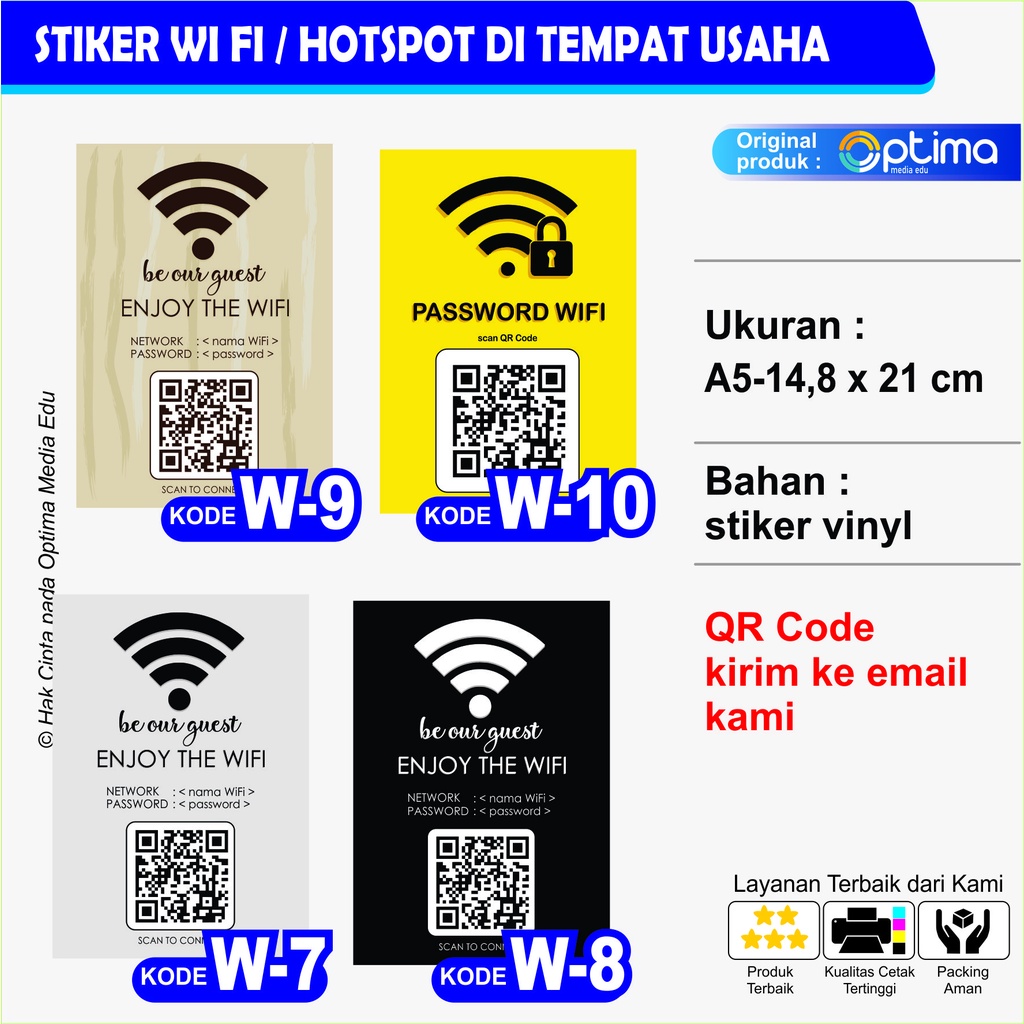Jual STIKER FREE WIFI PAKAI QR CODE DAN USERNAME | Shopee Indonesia
