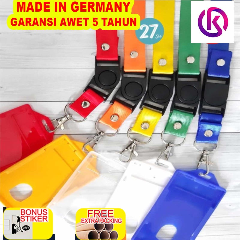 

Grosir Tali Lanyard Polos plus ID Card Holder Fullset - Abu-abu - Putih