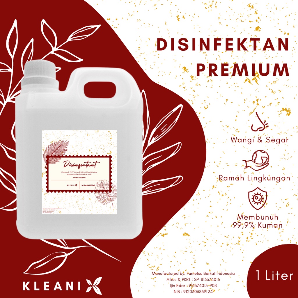 KLEANIX - Disinfectant 1 Liter / 1000 ml Kemasan Jerigen / Refill