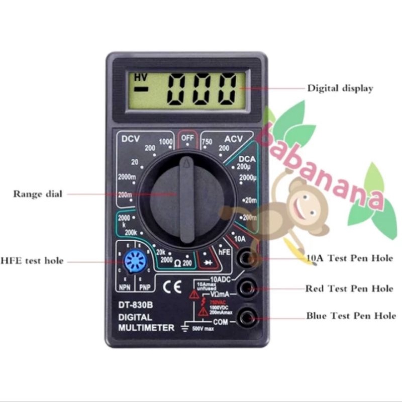 Multitester Avometer multimeter digital DT830B