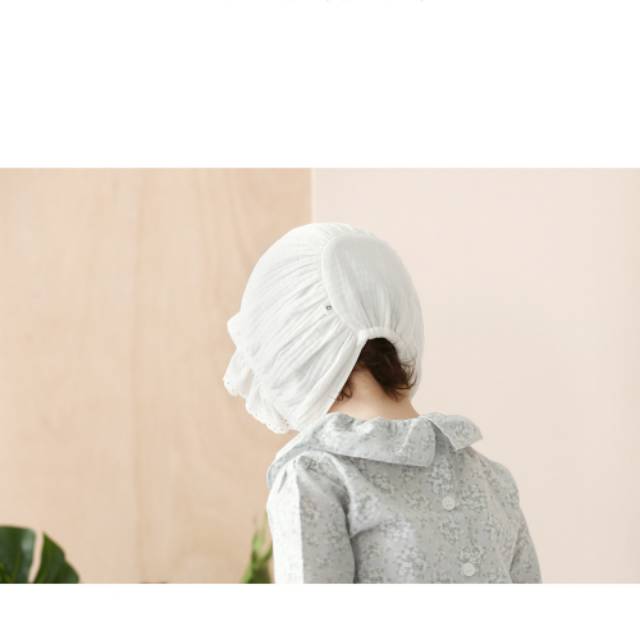 [meandboss] TP14/21-Topi Kupluk Bonet Noni Anak Bayi Perempuan Ruffle Renda Katun