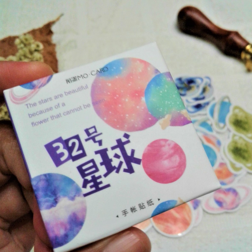 45 Pcs Stiker Aesthetic Murah/Sticker Box Galaxy Untuk Journal/Scrapbook/Diary