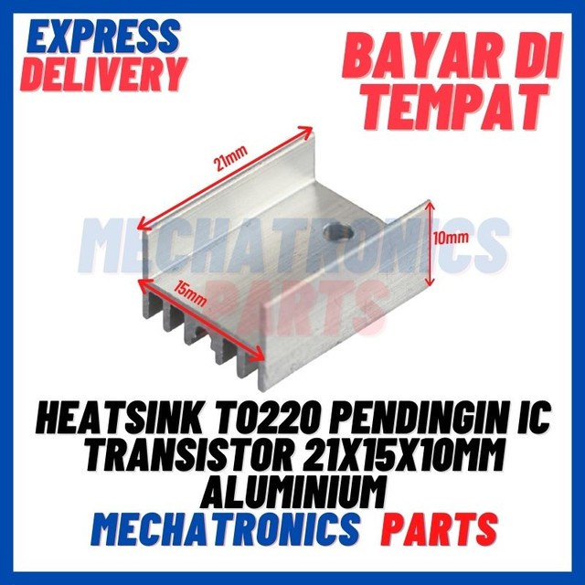 [DEV-9256] HEATSINK TO 220 PENDINGIN IC TRANSISTOR 21X15X10MM ALUMINIUM