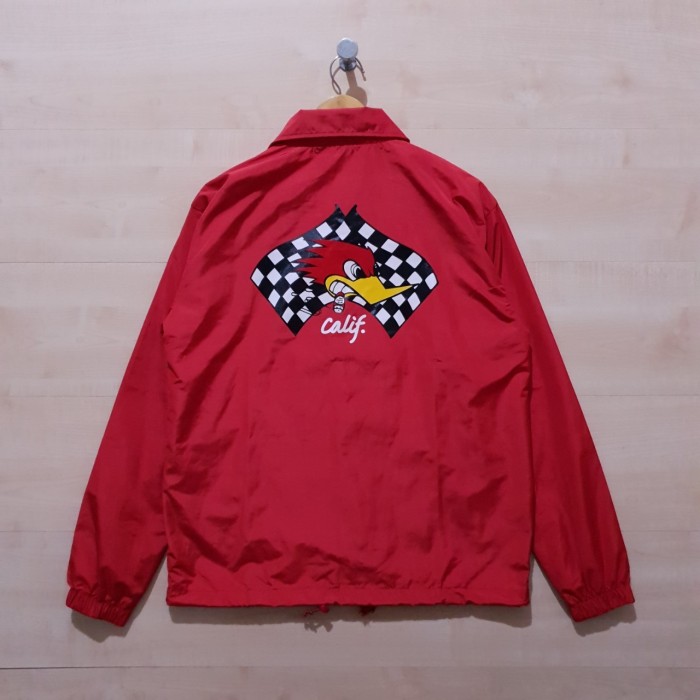 JAKET COACH WINDBREAKER CLAY SMITH CHECKER FLAG RED - M