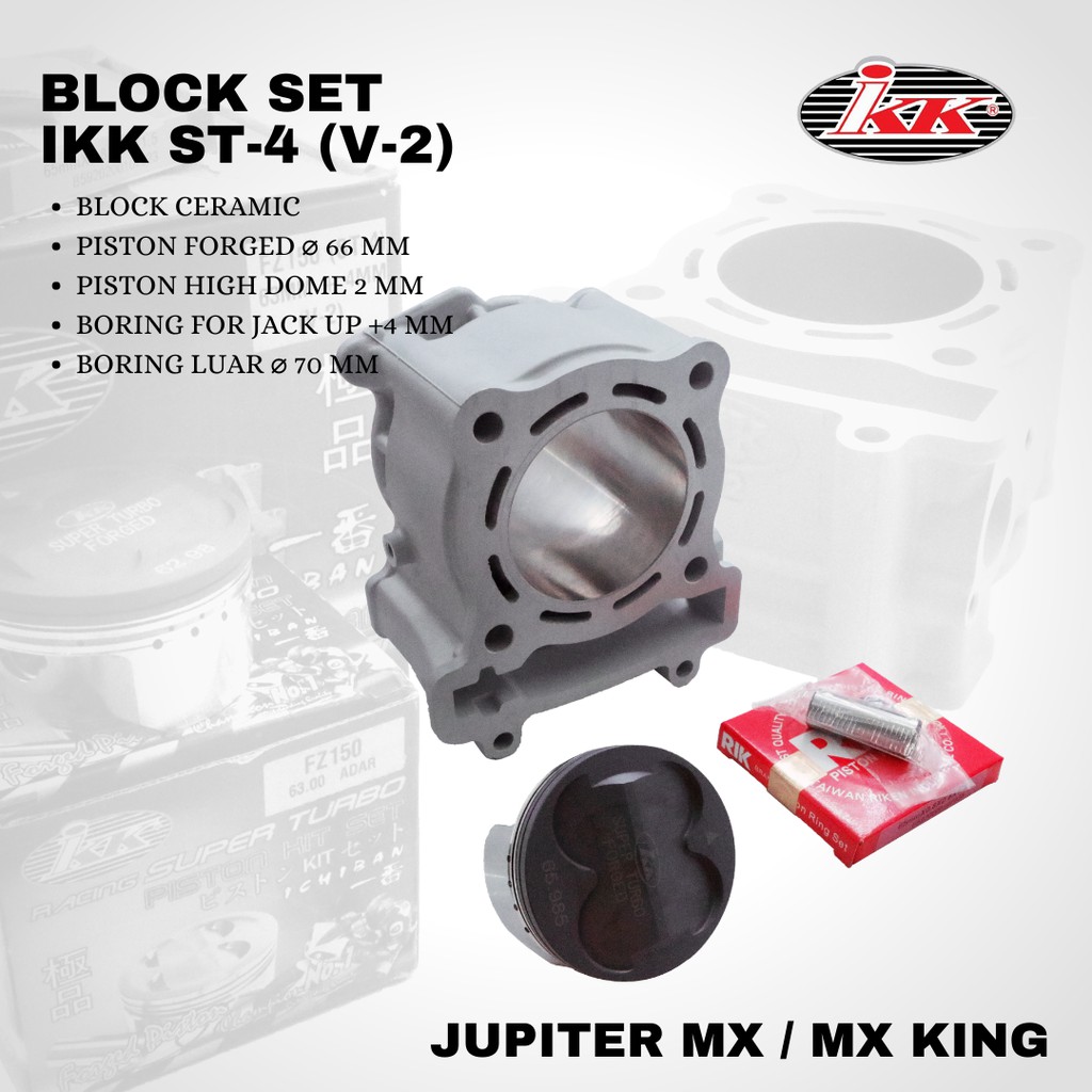Blok seher IKK jupiter mx mx king vixion ST-4(v2) up 4mm boring 66mm