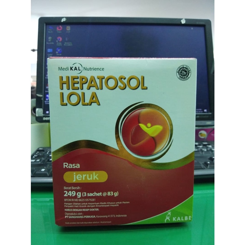 

HEPATOSOL LOLA ISI 249 Gram (3 sachet @83gr) RASA JERUK