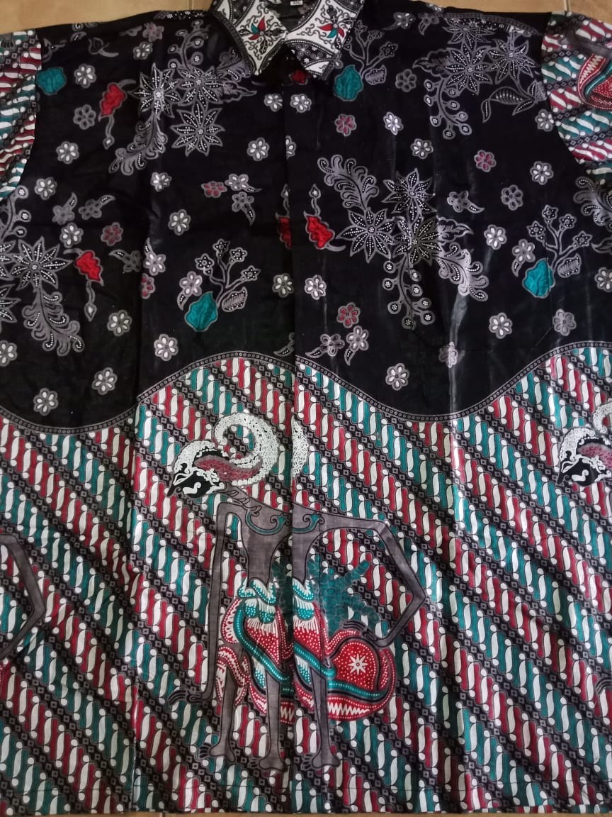 Kemeja Batik Pria Lengan Panjang Size M L Xl Xxl  Bswart Batik Hrb026 Kenongo Hem Panjang Pad