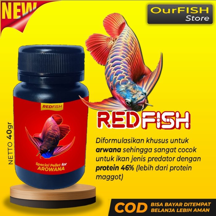 REDFISH - Pelet Ikan Arwana Super High Protein