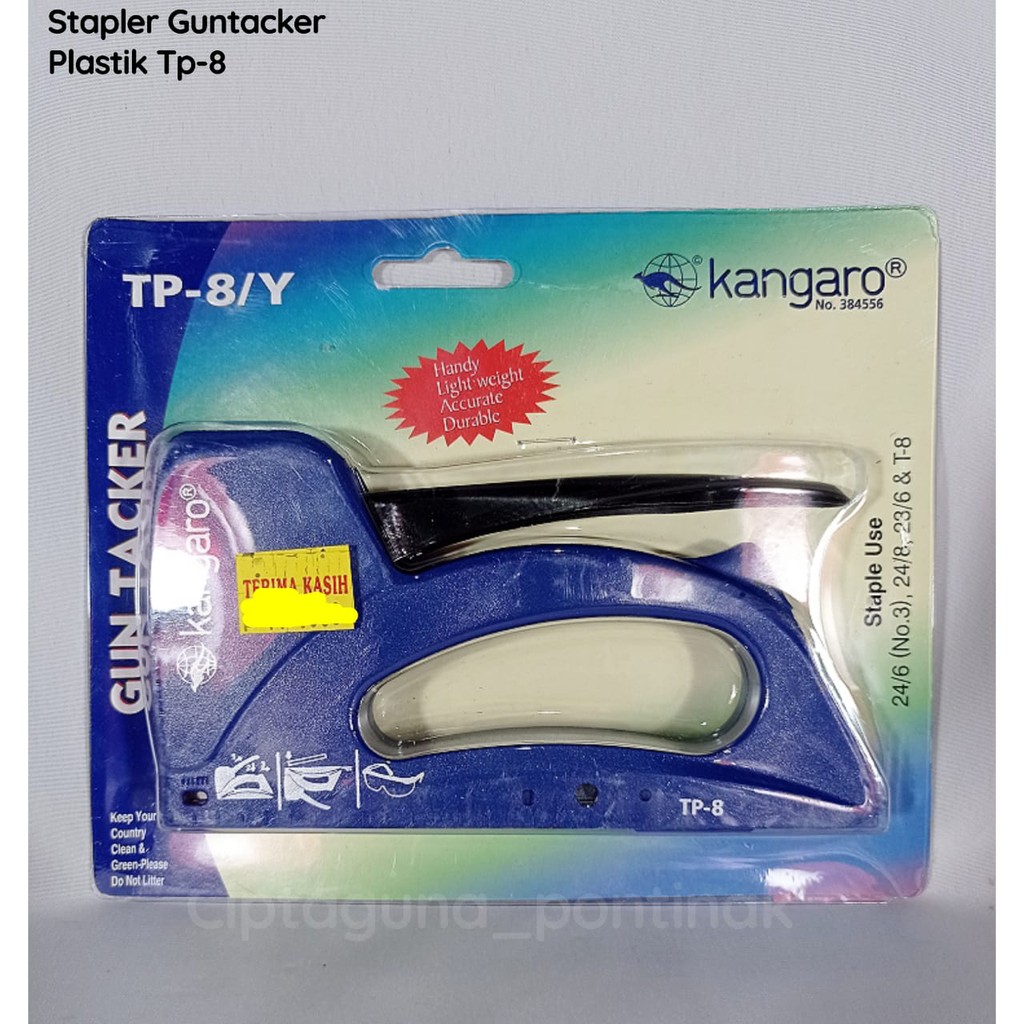 

TEMBAKAN STAPLES. STAPLE GUN TACKER PLASTIK KANGARO TP8 - MURAH!!!