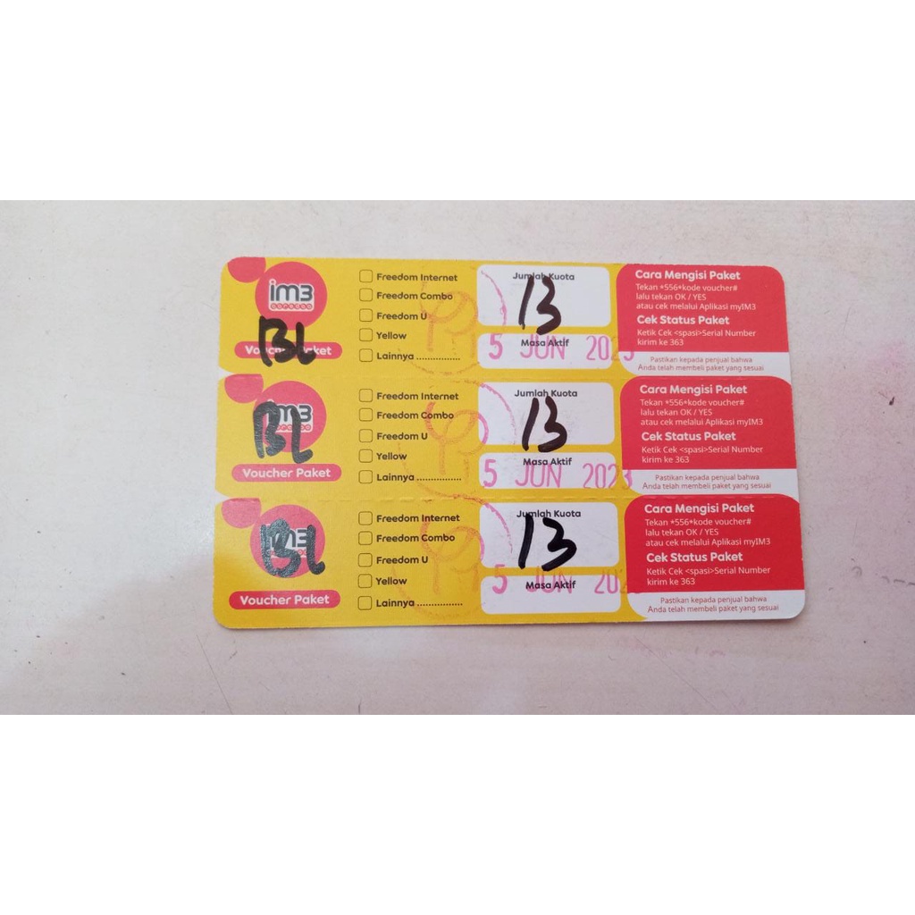 VOUCER DATA INDOSAT 13GB / 18GB