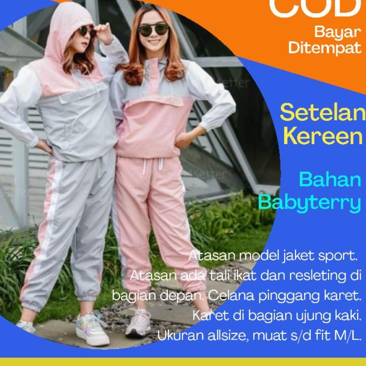 Pakaian Wanita Terbaru Baju Setelan Wanita Hoodie Cewek Kekinian Korea Import Sport Jogging Sweater 