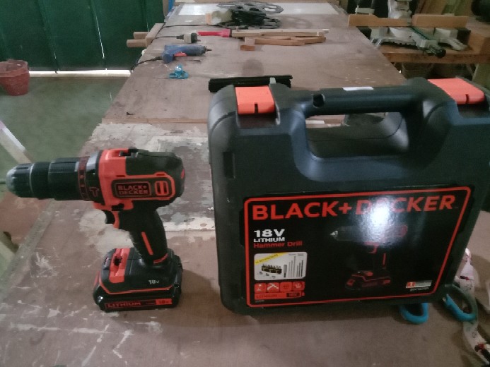 Cordless Black Decker Bdchd18k Bor Baterai 18v