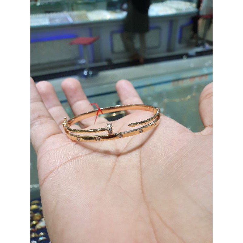 gelang bangle emas 750 paku kombinasi ctr