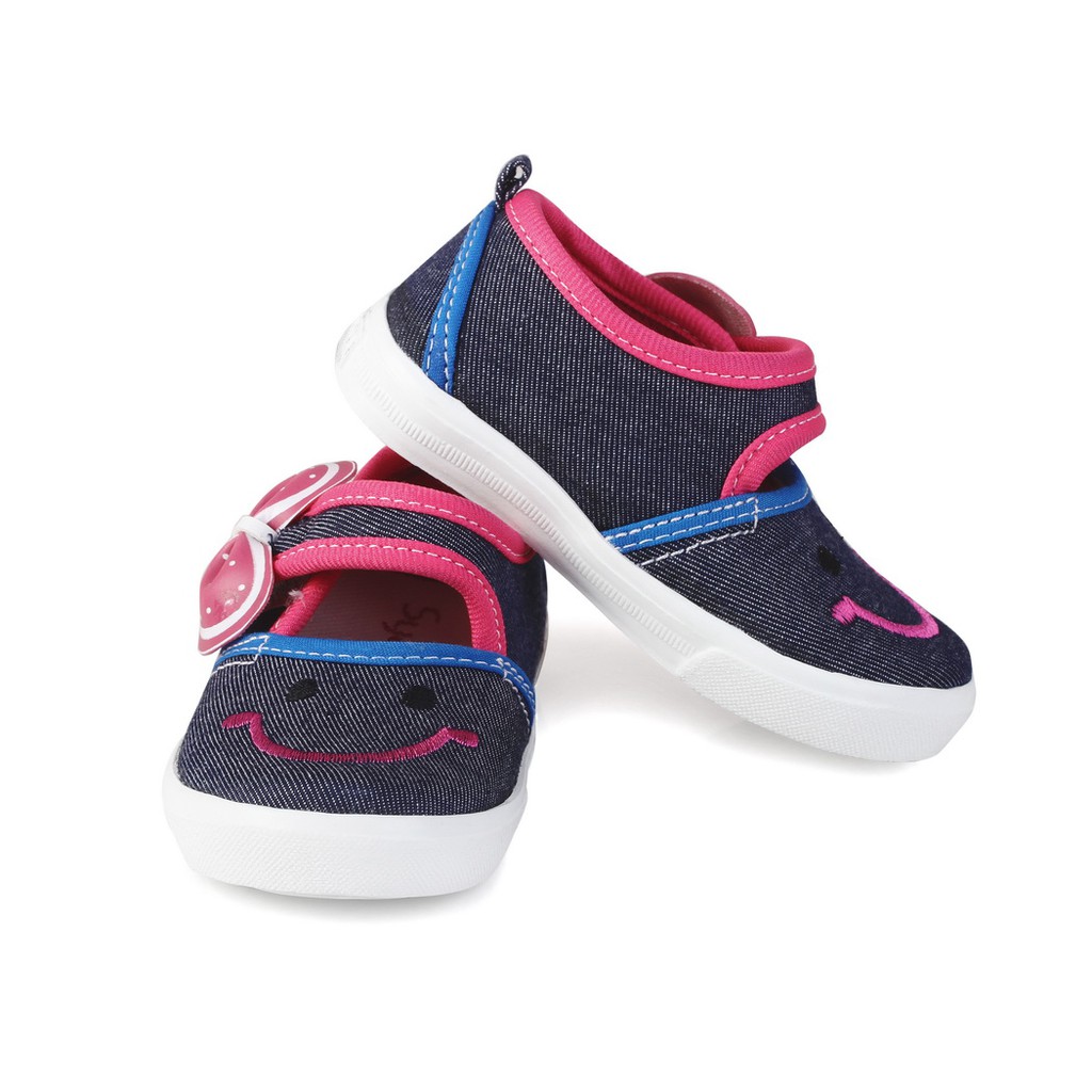 sepatu anak bayi perempuan bahan sol lembut model casual lucu murah pita terbaru K02 NAVY FOX