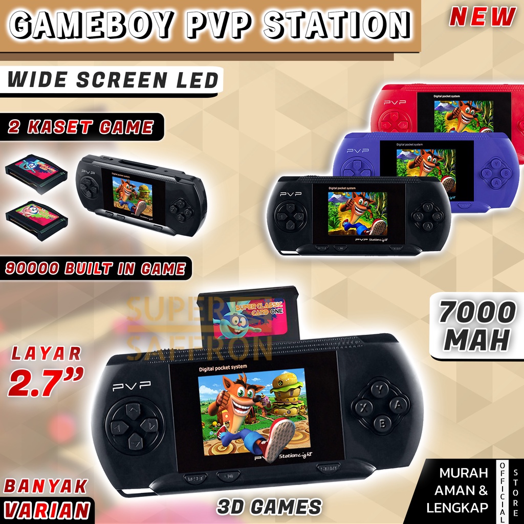 Mainan Anak Gameboy PVP Station Light Wide Screen LCD