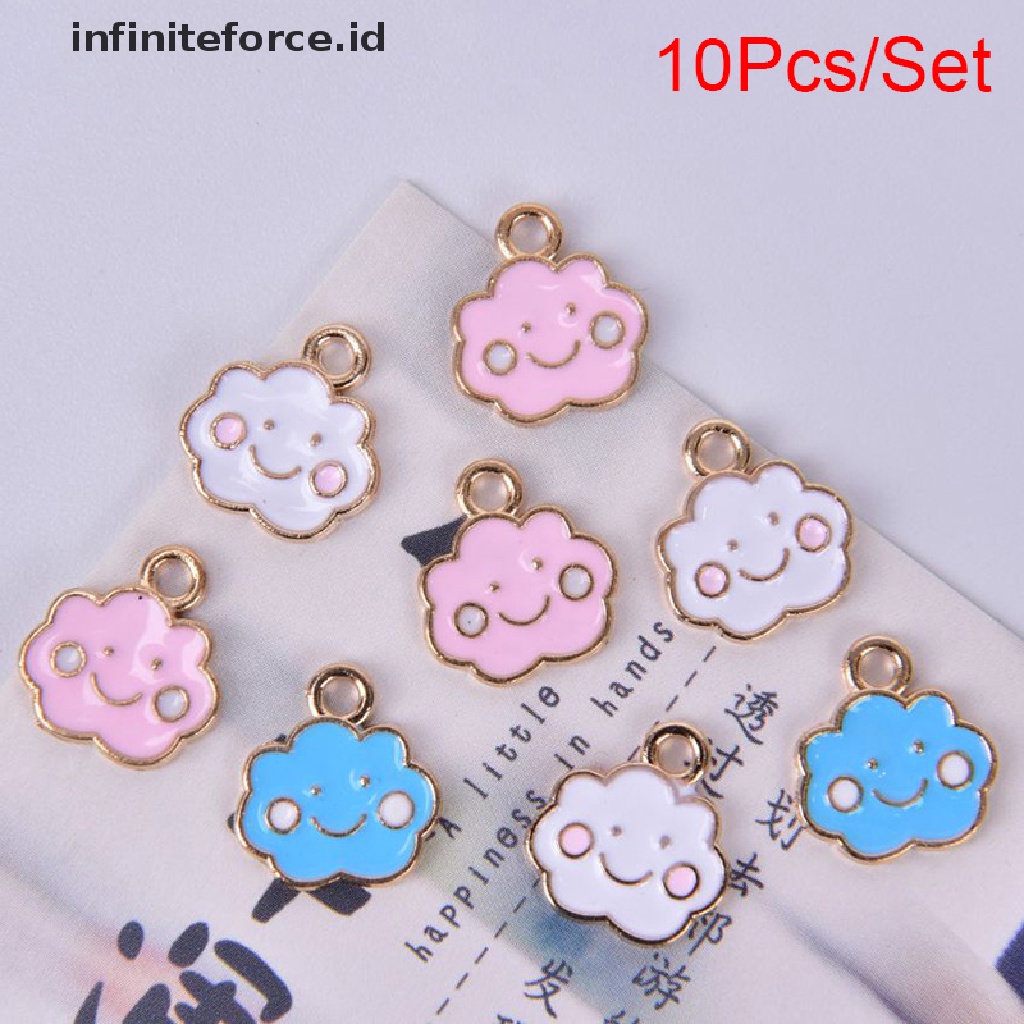 10pcs / Set Liontin Enamel Bentuk Awan Bahan Alloy Untuk Membuat Perhiasan