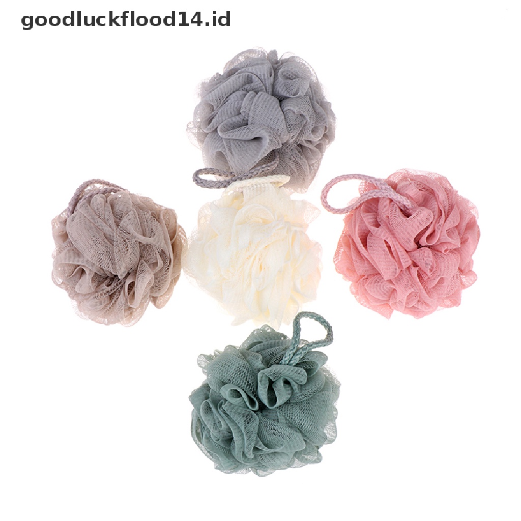 [OOID] 1pc Loofah Bath Ball Mesh Sponge Milk Shower Bathroom Supplies Bath Soft Flower  ID