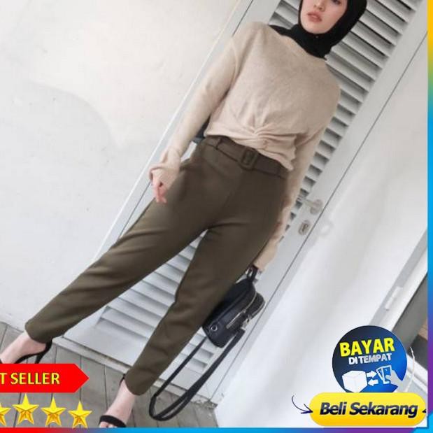 64T✵ Celana Bahan / Celana wanita / Pakaian Wanita - Lucia Belt Pants 1760 Terkini
