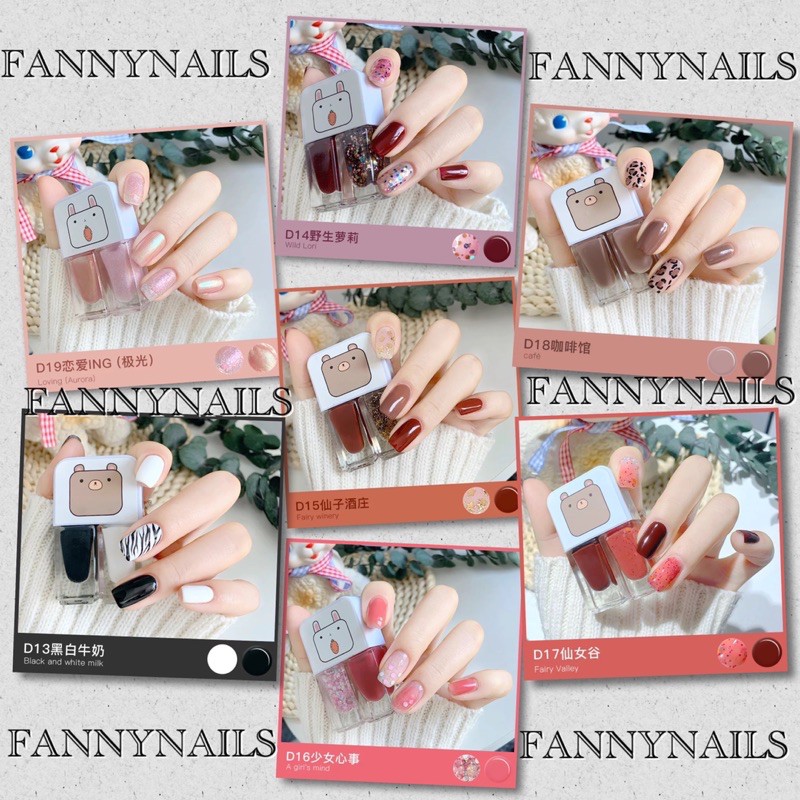 (9-28) FNY 2IN1 PEEL OFF KOREA NAIL POLISH 2 WARNA HALAL MUSLIMAH WATER BASED KUTEK NON PEEL OFF