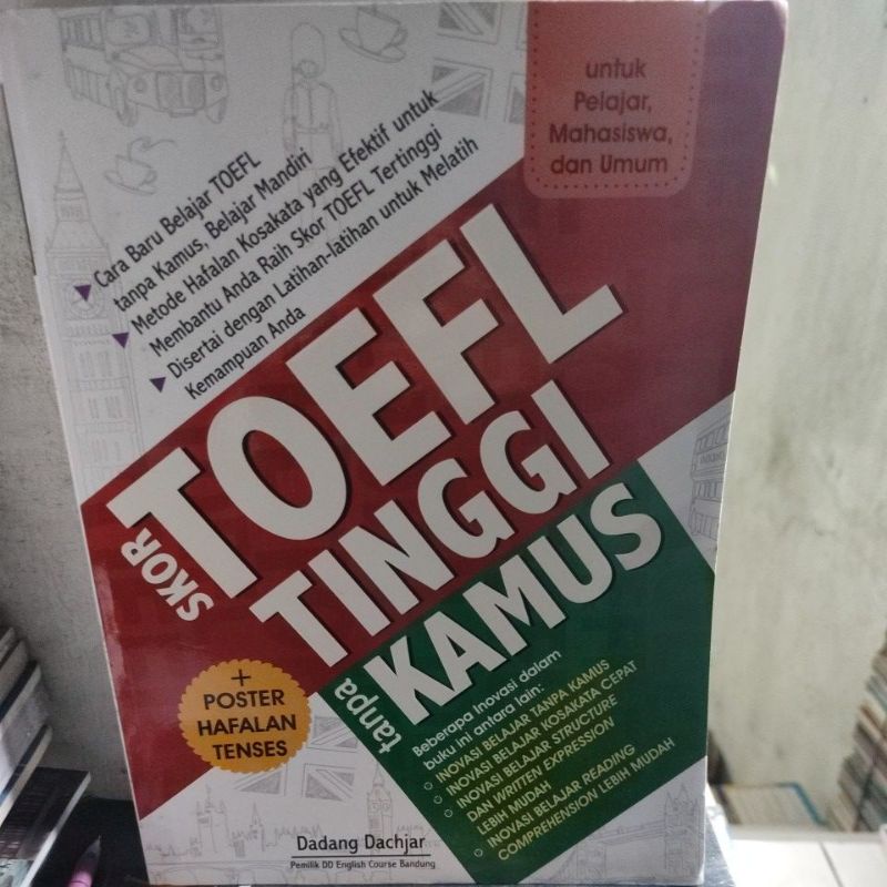 skor toefl tingkat tinggi tanpa kamus, bonus poster hafalan tenses. vup2
