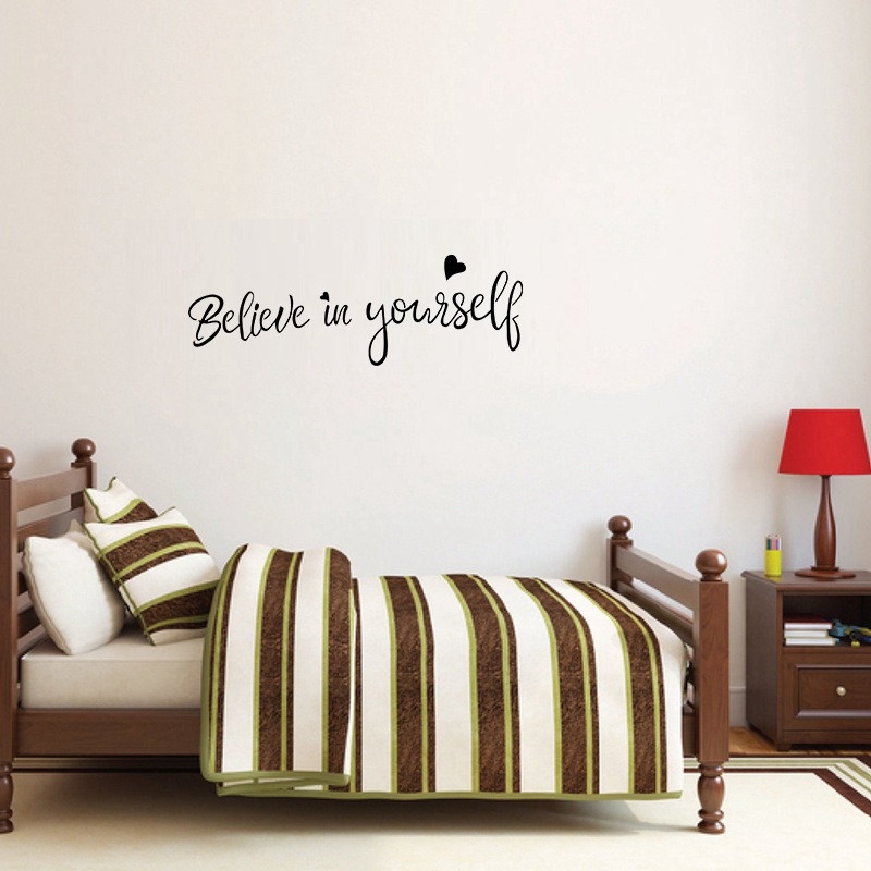 MOGYMOGY STC002 Sticker Dinding Kata Quote  Believe In Yourself Wall Sticker