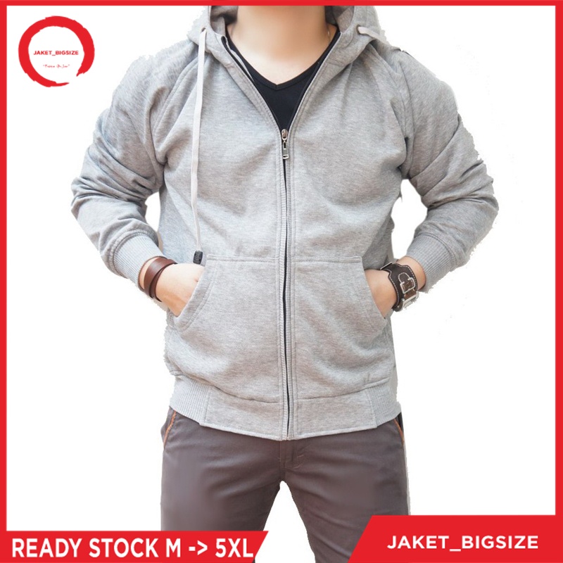 Hoodie Zipper Jumbo Pria dan Wanita size S, M, L, XL, XXL, 3XL, 4XL, 5XL