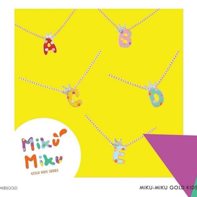 KALUNG MIKU-MIKU Miku MikuMiku EMAS GOLD ANAK INISIAL HURUF A B C D E F I  K L M N P R S T V Y