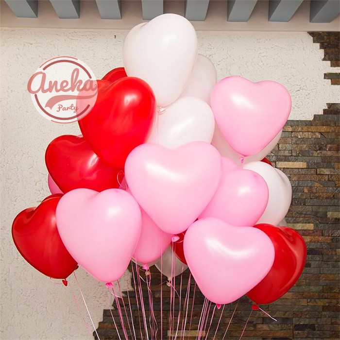 Balon Latex Hati warna warni / Balon Latex Love / Balon Latex valentine / balon latex bentuk hati