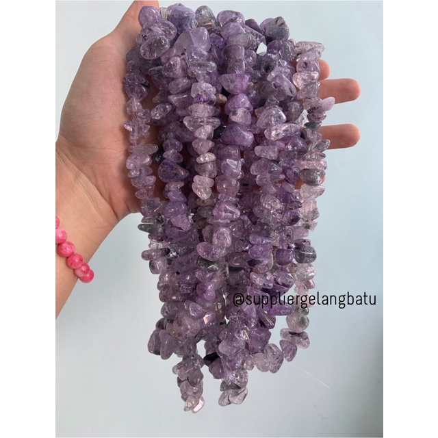 KERIKIL BESAR Batu amethyst KECUBUNG MUDA 2cm ungu amethys kalimantan