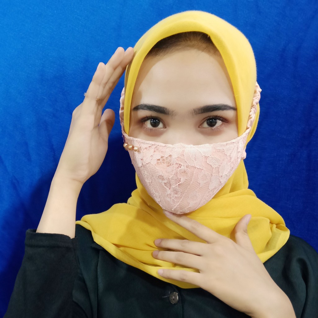 MASKER BROKAT HIJAB  BAHAN HALUS HARGA MUMER