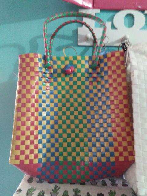Tas Belanja  Anyaman Plastik Polos Hand Made