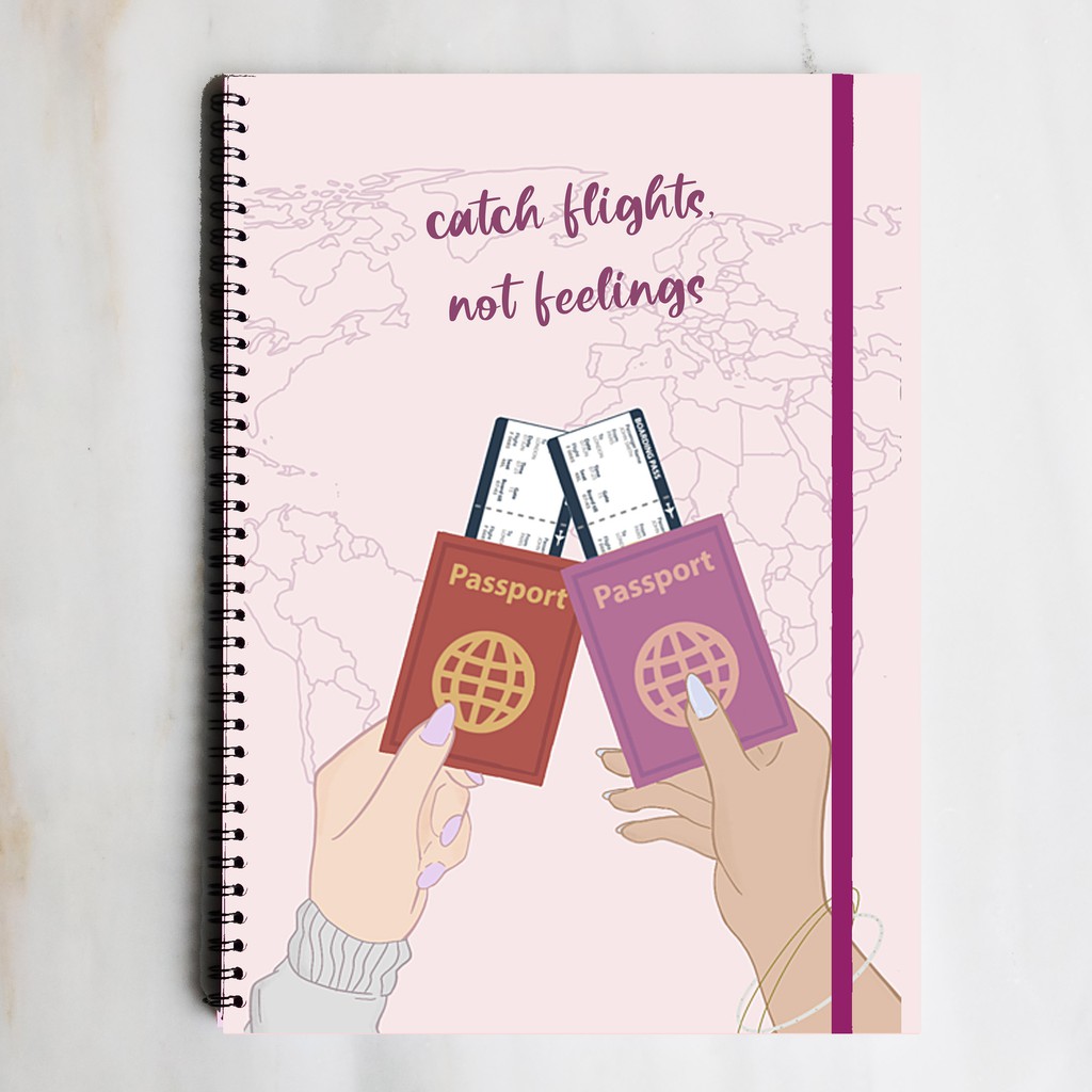 

CATCH FLIGHT TRAVEL QUOTE Spiral Ruled Notebook Diary Journal Office School Supplies Buku Tulis