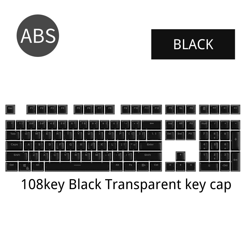 Sa 108pcs / Set Keycap Tombol Keyboard Mekanik Universal Ergonomis Dua Warna