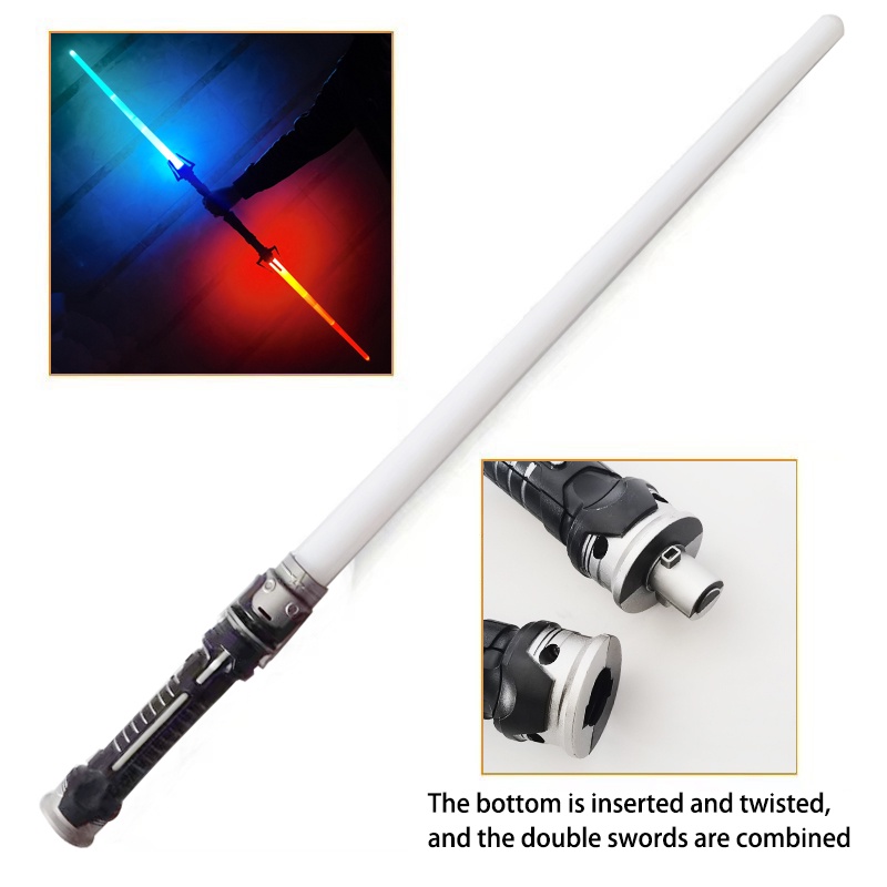 2Pcs Pedang Lampu Star Wars Double Bladed Dengan Konektor Suara Mainan Pedang Light Star Wars