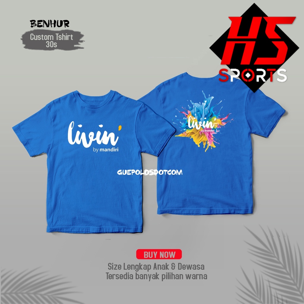 Kaos Livin by Mandiri - KODE 03 depan belakang - kaos LIVIN MANDIRI - Baju bank mandiri terbaru